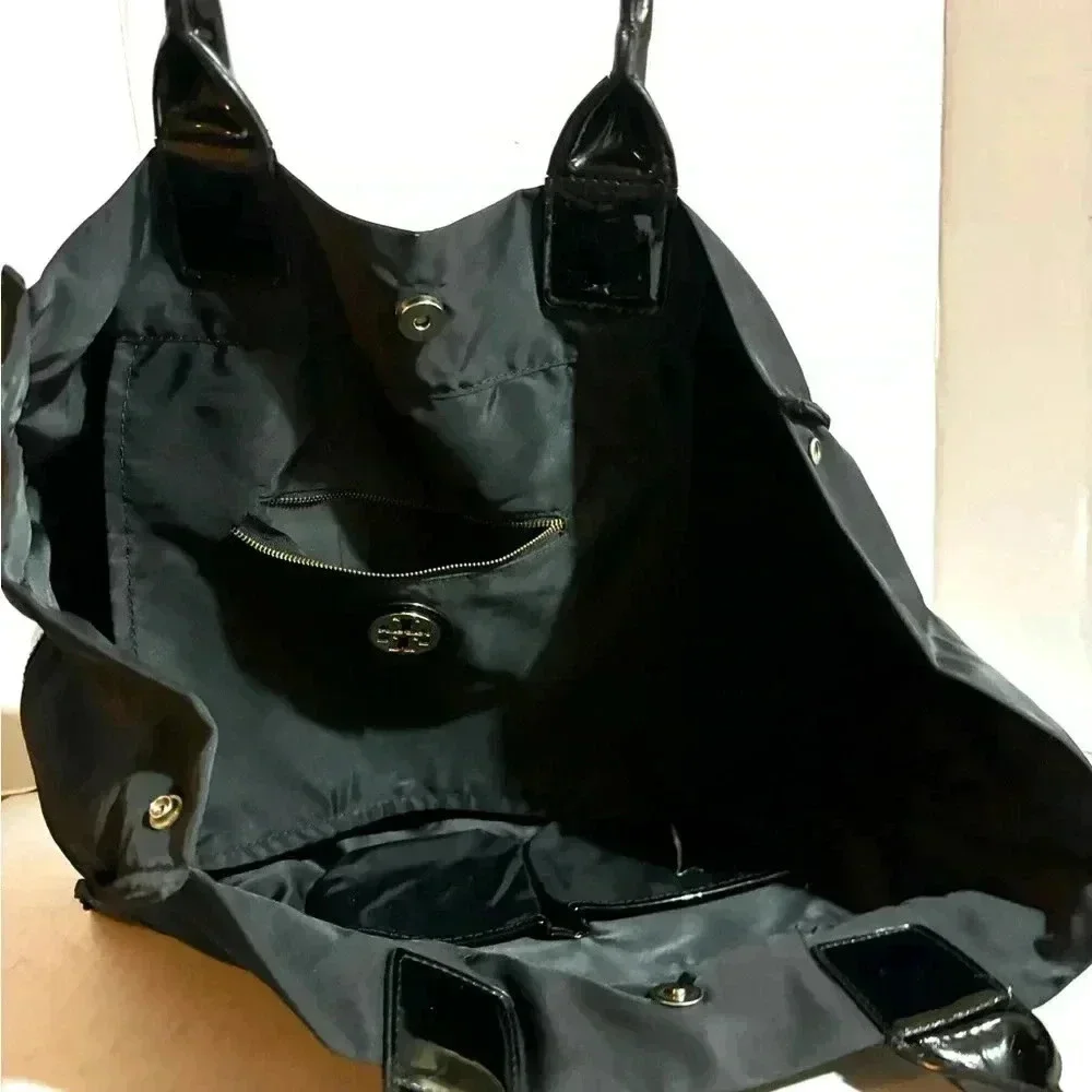 COPY - Tory Burch black nylon tote handbag